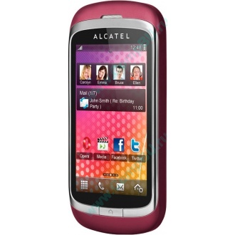 Красно-розовый телефон Alcatel One Touch 818 (Копейск)